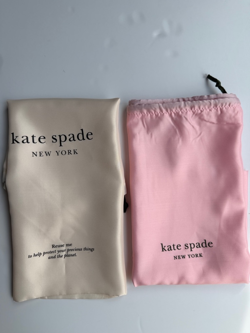 kate spade Pink and Cream Logo Drawstring Dust Bags Set - Picture 9 of 11